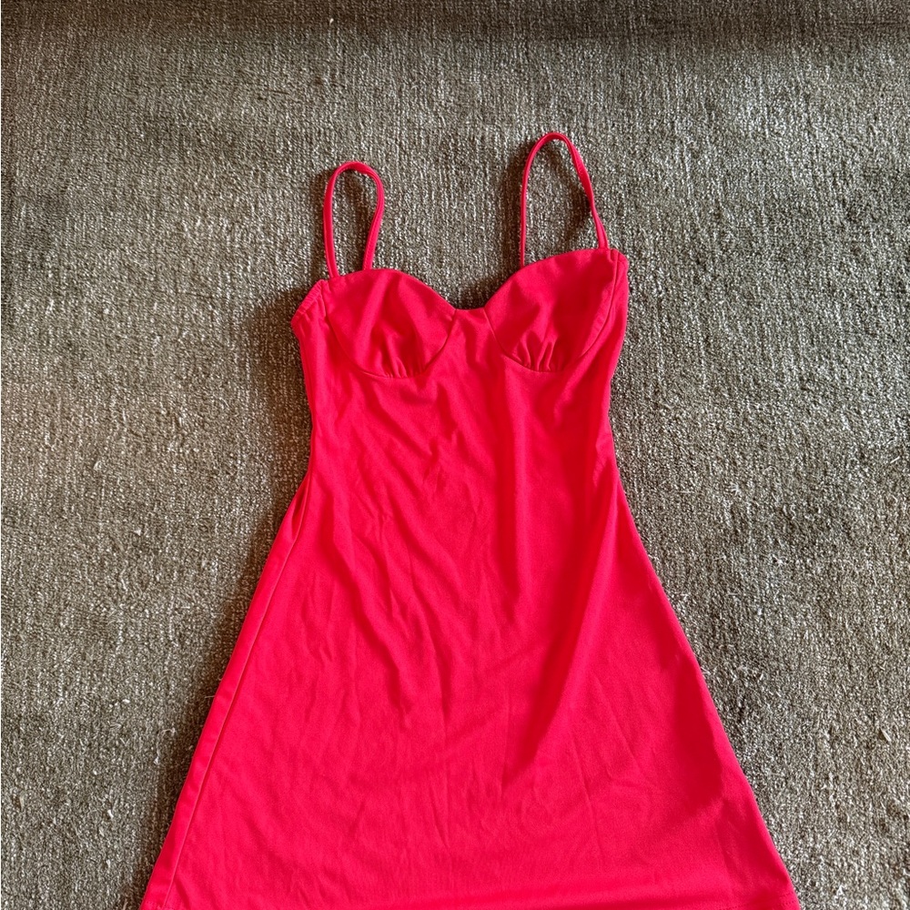 Red Spaghetti Strap Slip Dress